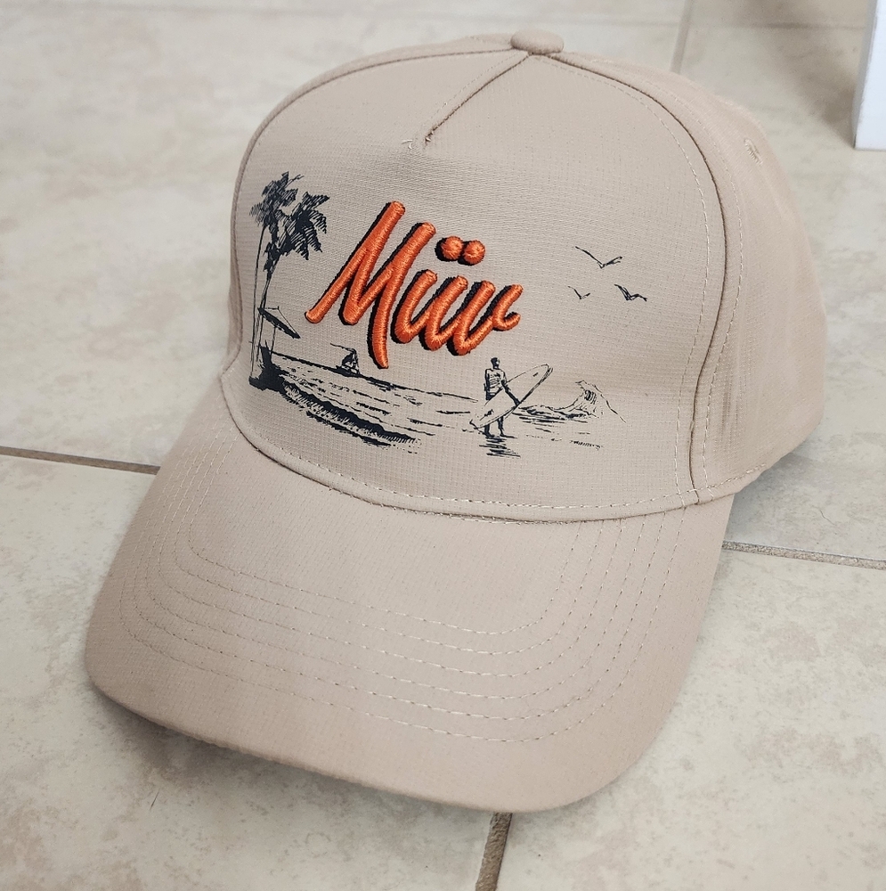Florida Beach Themed Müv Beige Cap with Orange Embroidery - Picture 2 of 4